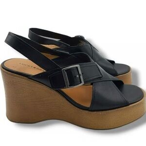 Lucky Brand Delaynee Platform Wedge Sandals – Size 7.5 – New Without Box
